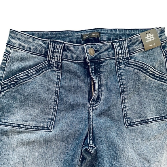 Silver Jeans Suki Curvy Fit Mid Rise Flare Leg Released Hem Blue Jean Sz 32W 31L - Picture 10 of 14